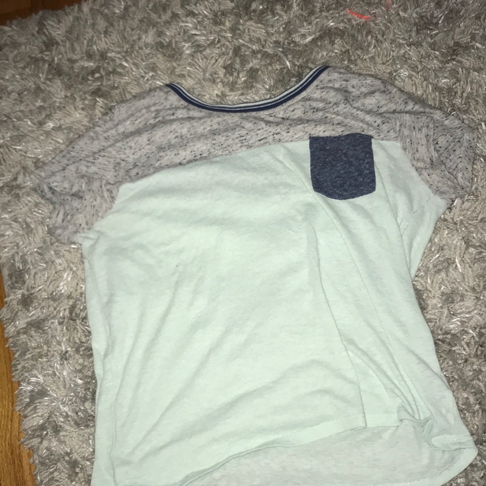 blue and white aeropostale top